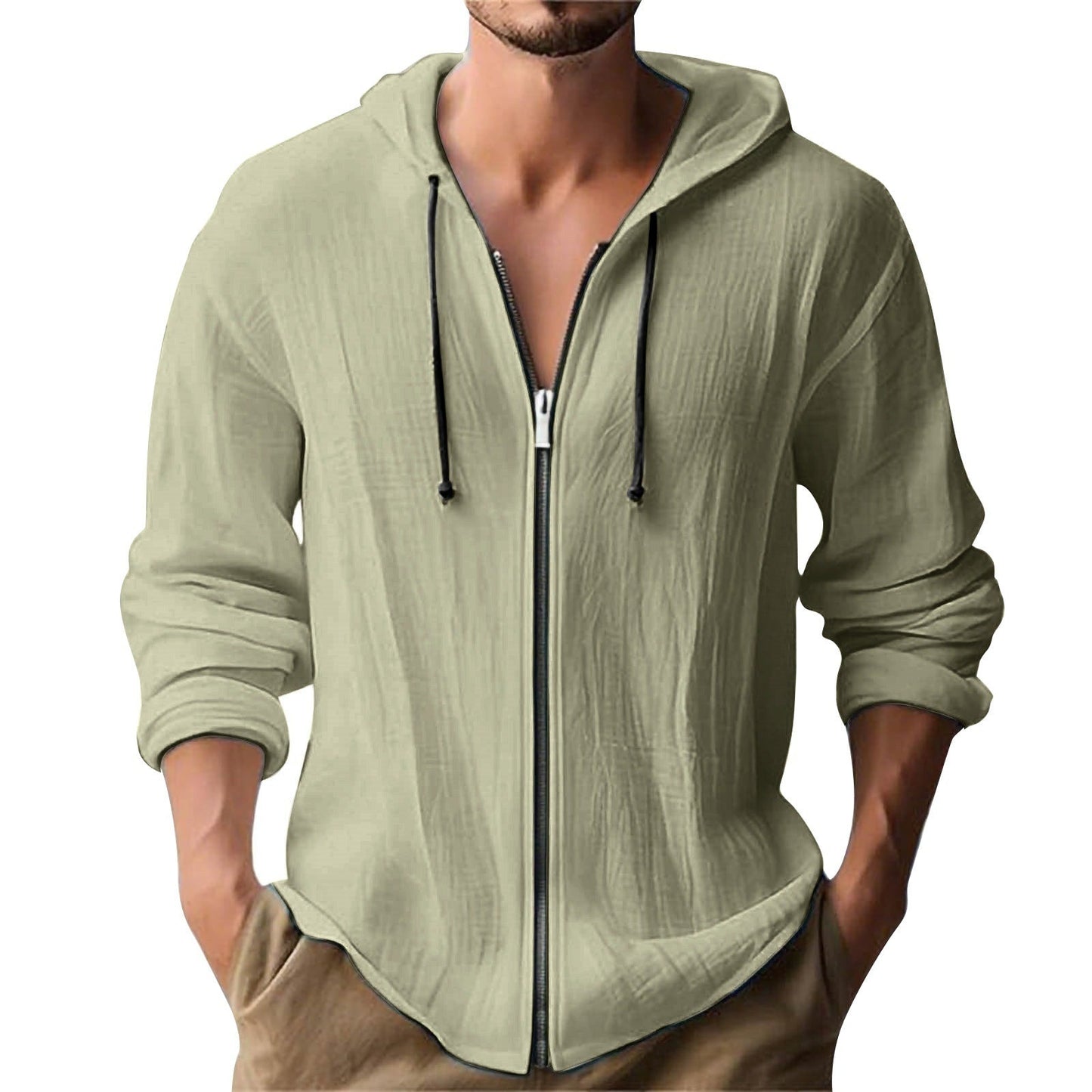 Veste à capuche pour hommes, style moderne avec fermeture éclair