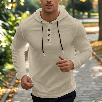 Sweat à capuche sport pour homme avec poches et boutons