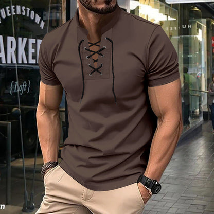 Polo homme coupe décontractée à lacets