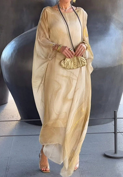 Robe caftan ample à motif floral