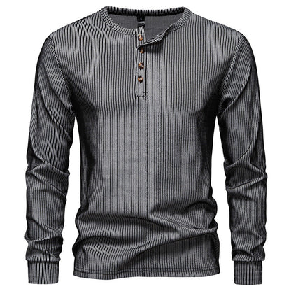 Chemise à manches longues pour homme, à rayures, style moderne