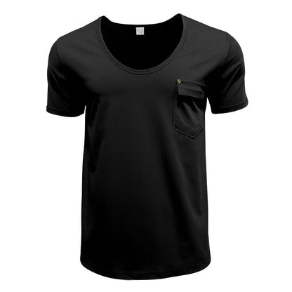 T-shirt de sport respirant pour homme avec poche poitrine