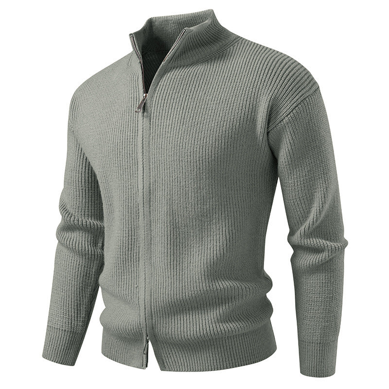 Cardigan homme col montant fermeture éclair moderne