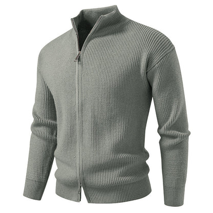 Cardigan homme col montant fermeture éclair moderne