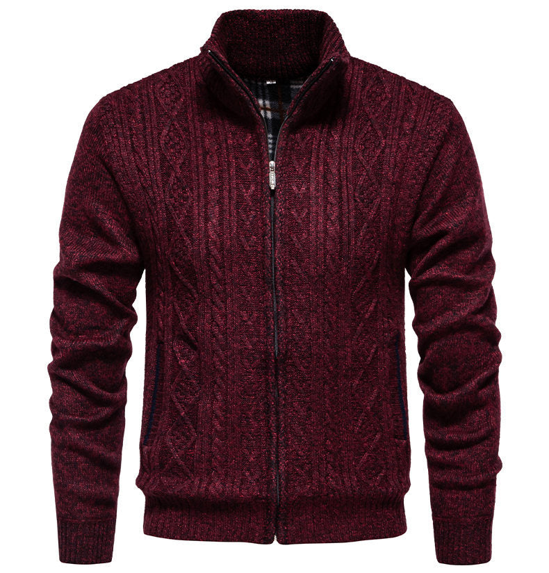 Cardigan homme col montant zippé sportif