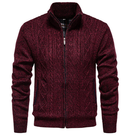 Cardigan homme col montant zippé sportif