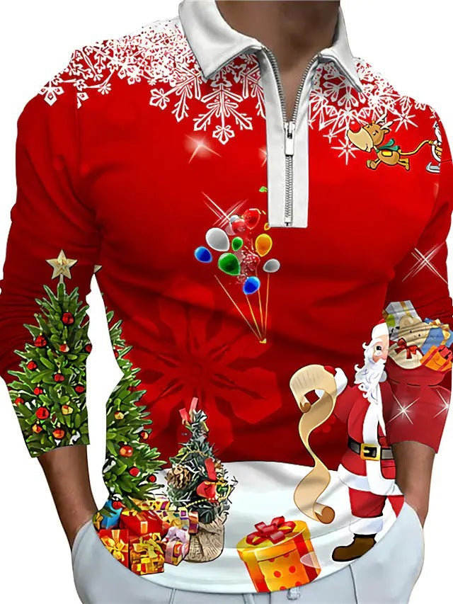 T-shirt de Noël à manches longues pour homme Idée cadeau festive