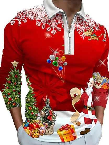 T-shirt de Noël à manches longues pour homme Idée cadeau festive