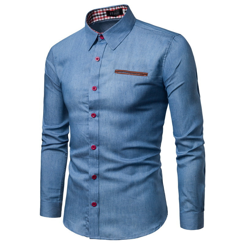 Chemise en jean homme Coupe classique Tendance Contraste