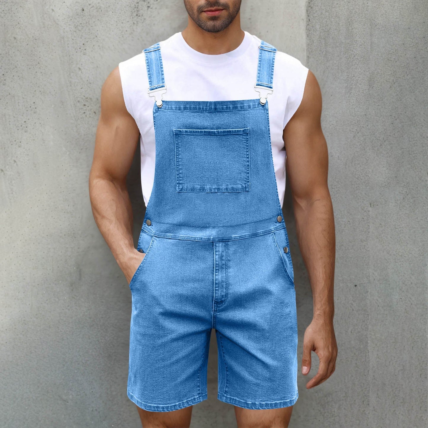Salopette en jean confortable avec poches pour homme