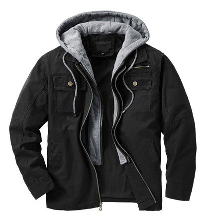 Veste de mi-saison fonctionnelle pour homme avec capuche et poches