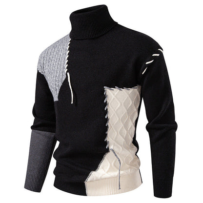 Pull pour homme Col roulé Motif géométrique Moderne