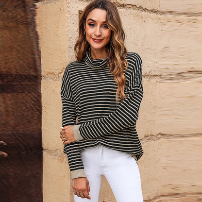 Pull col roulé femme Doux Manches longues Mélange de laine