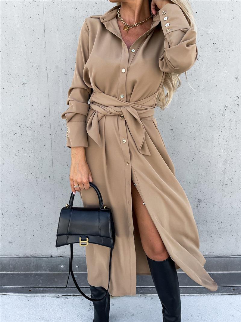 Robe d'été femme avec ceinture et fente latérale