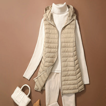 Gilet matelassé élégant avec capuche et coupe confortable