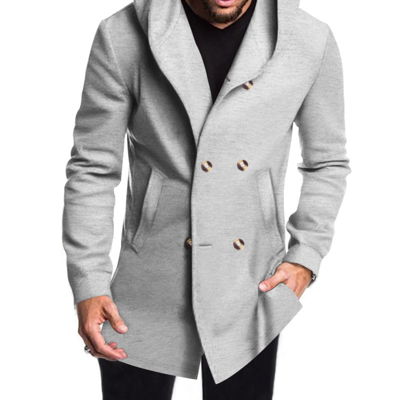 Manteau d'hiver homme moderne à capuche élégant