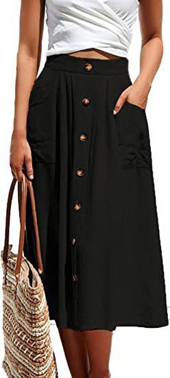 Jupe mi-longue Femme Coupe élégante Avec poches