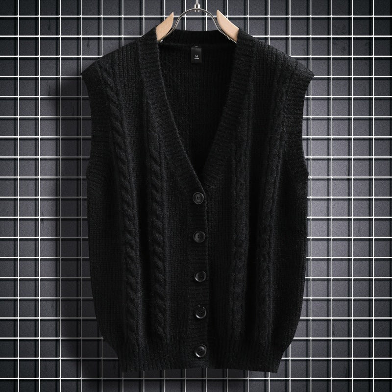 Cardigan sans manches homme, torsadé, design élégant
