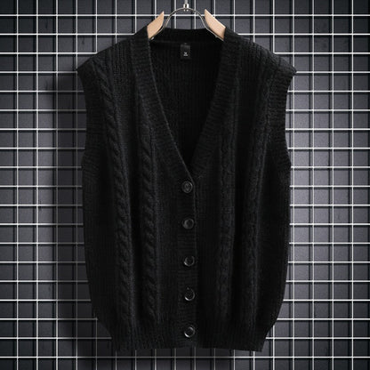 Cardigan sans manches homme, torsadé, design élégant