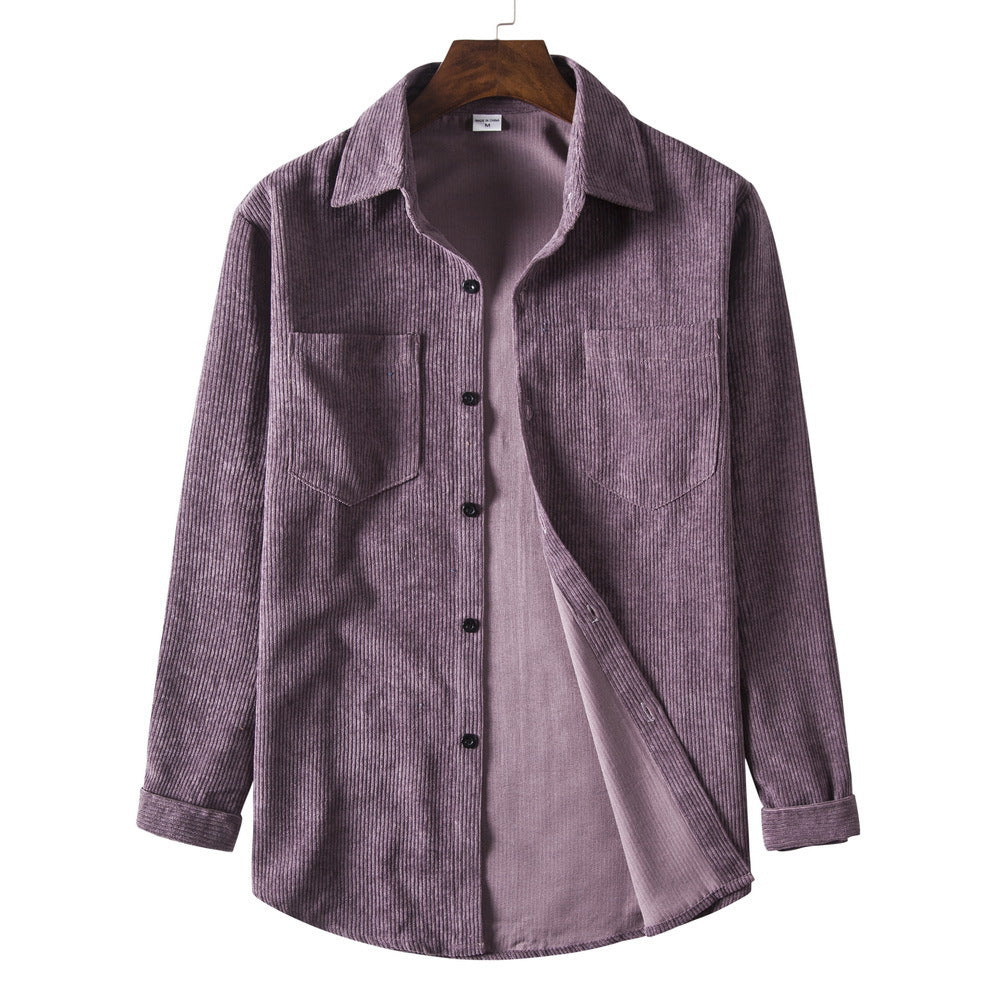 Chemise en velours côtelé pour homme Design élégant avec boutons