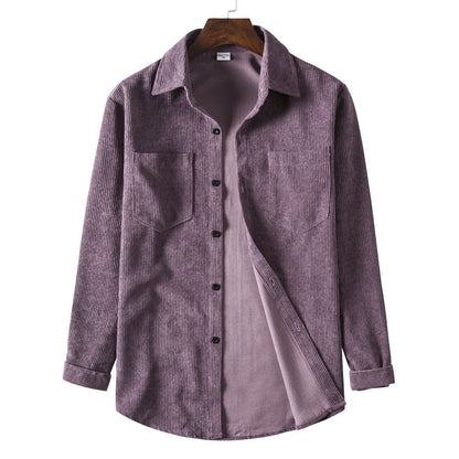 Chemise en velours côtelé pour homme Design élégant avec boutons