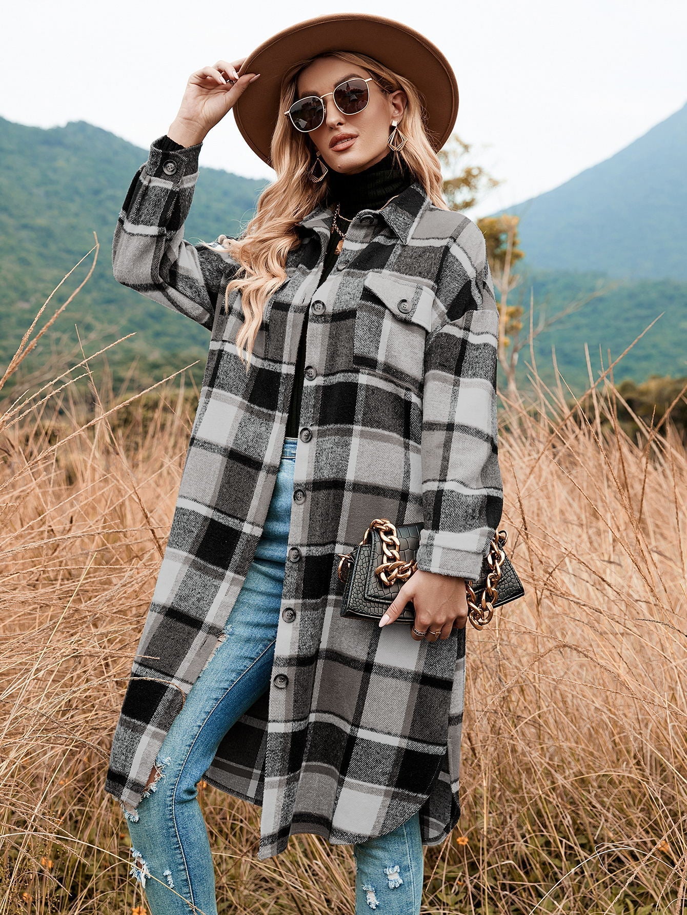 Robe en flanelle pour femme à motif écossais, idéale pour l'hiver