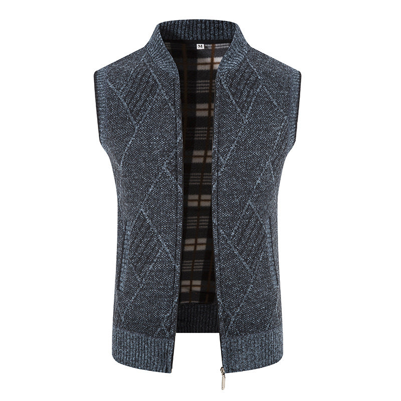 Herren Strickweste Modern Rautenmuster Elegantes Design - IdealeKleiden