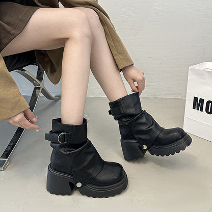 Bottes Femme Chunky Élégantes Bride Semelle
