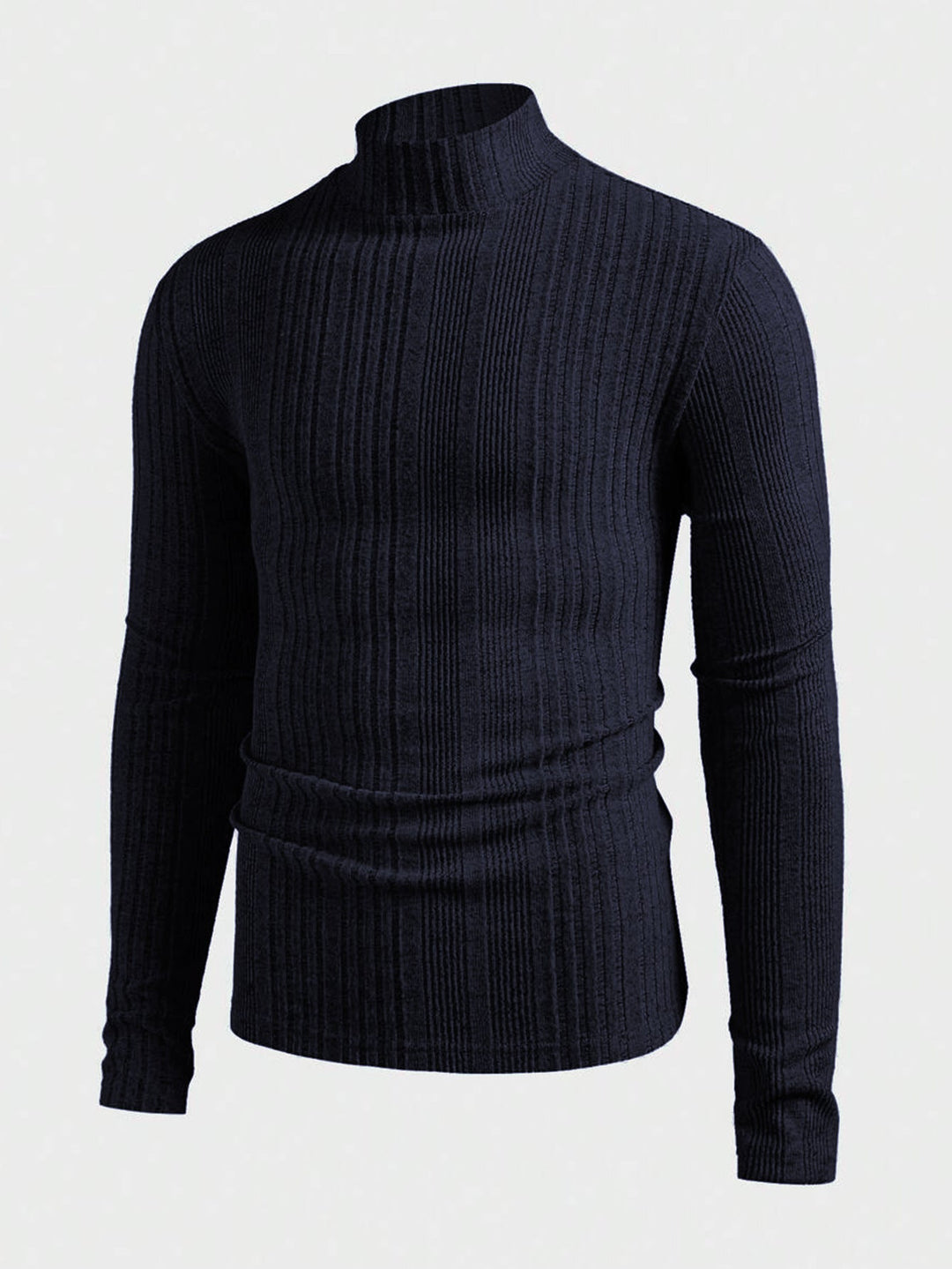 Pull homme tricot col montant effet côtelé