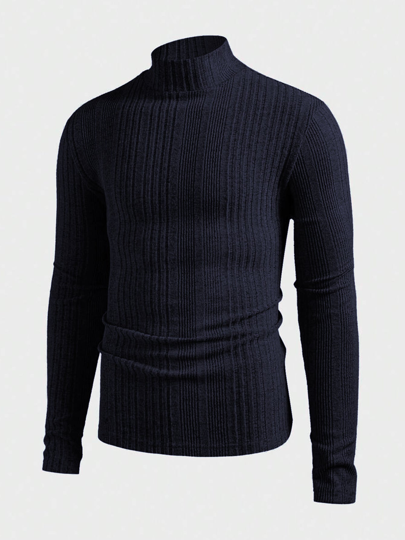 Pull homme tricot col montant effet côtelé