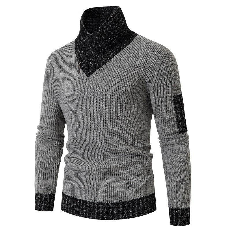 Pull homme asymétrique motif texturé
