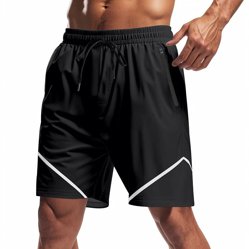 Shorts de sport respirants pour hommes avec poches zippées
