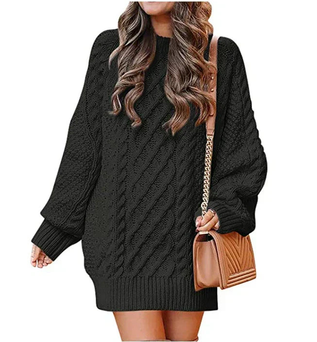 Robe pull douce pour femmeManches longues