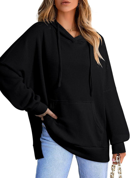 Pull-over oversize à capuche pour femme, coupe ample