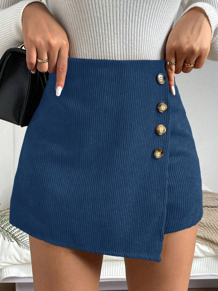 Mini-jupe moulante femme avec détail boutons
