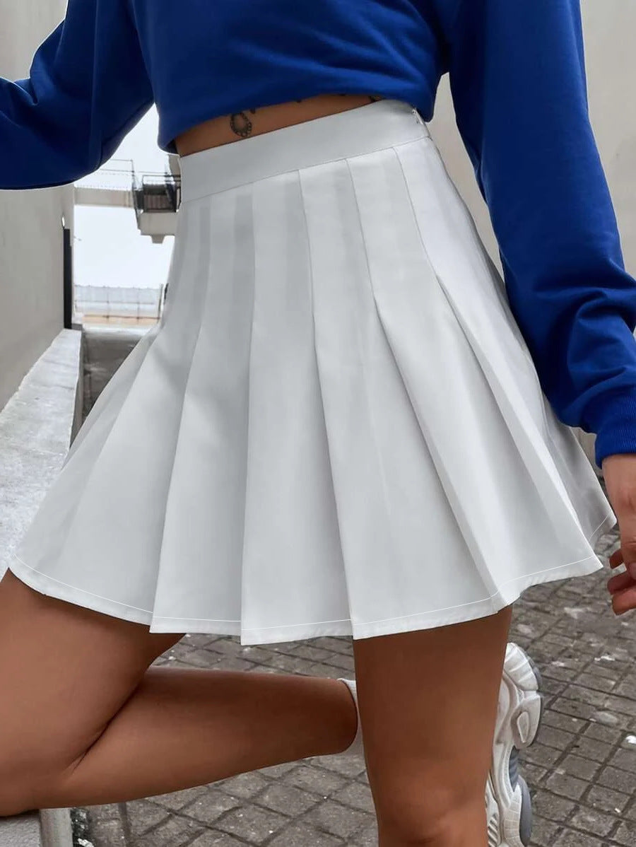 Mini-jupe plissée taille haute élégante pour femme