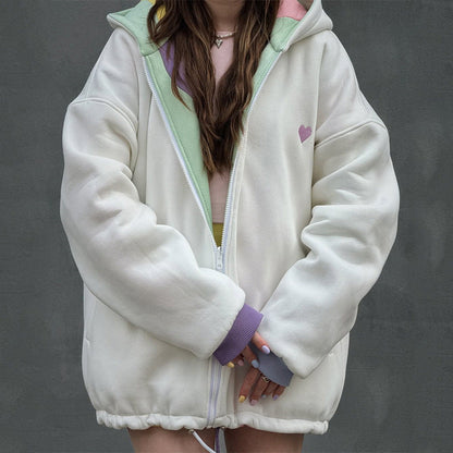Veste oversized femme motif ondulé tendance à capuche
