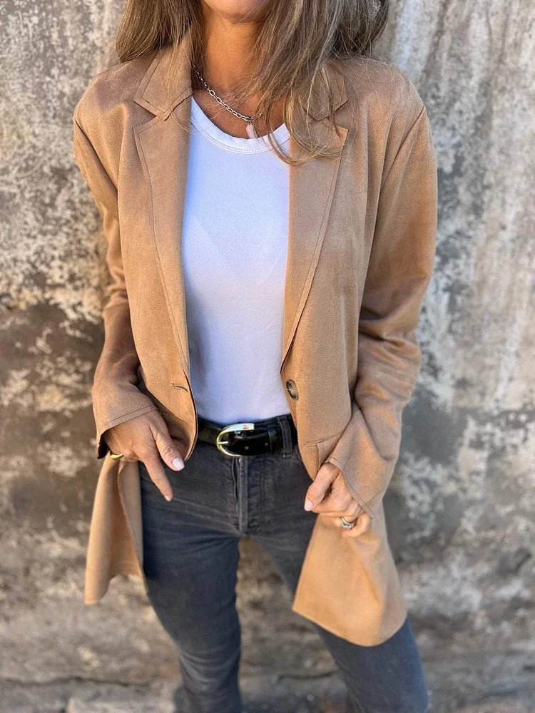 Blazer Femme Daim Élégant Confortable