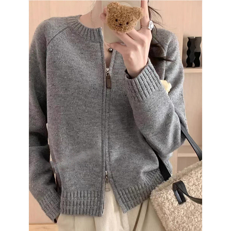 Cardigan Femme Moderne Fermeture Éclair Élégant