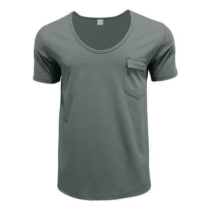 T-shirt de sport respirant pour homme avec poche poitrine