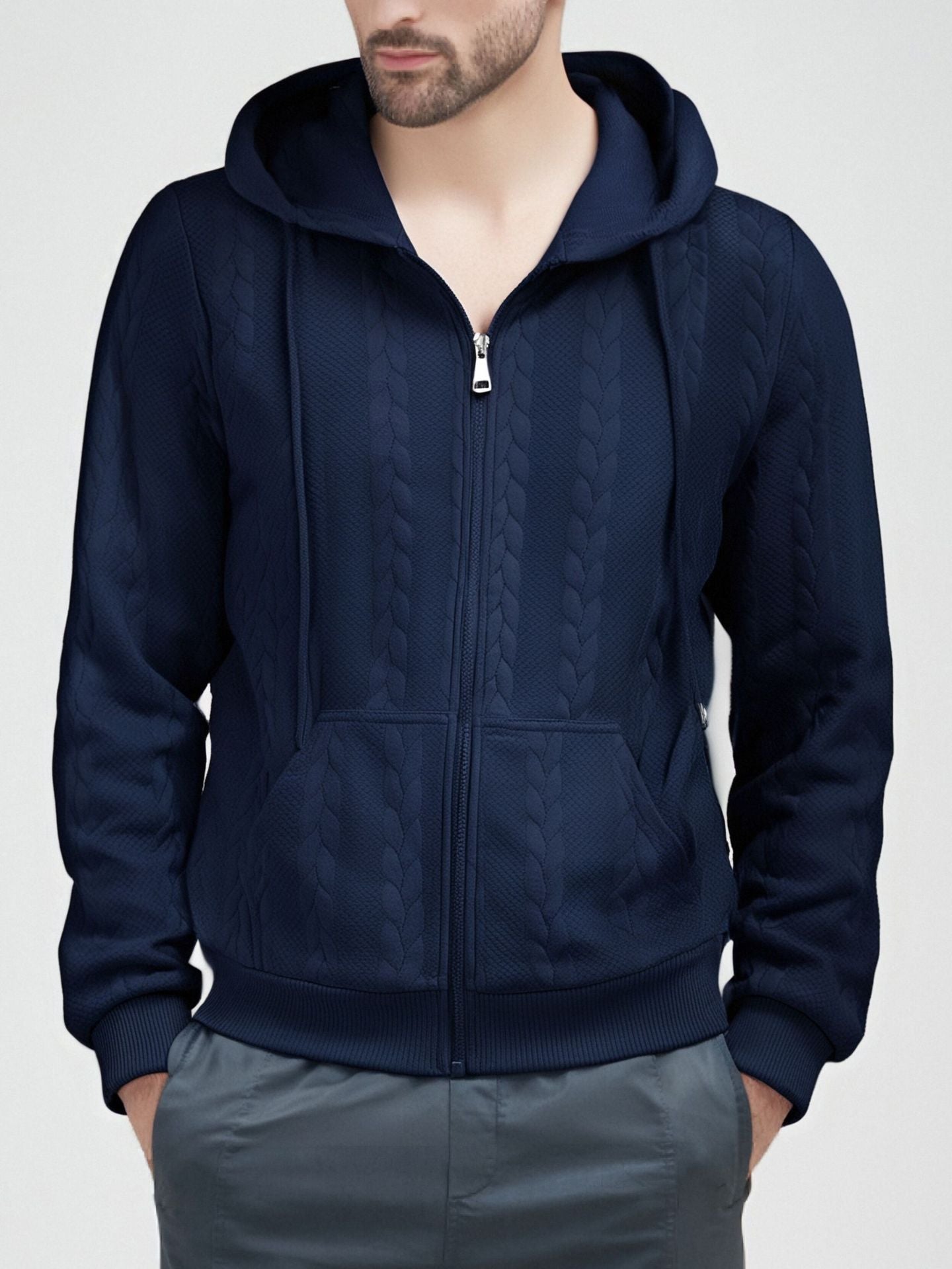 Cardigan homme Capuche Chaud Élégant