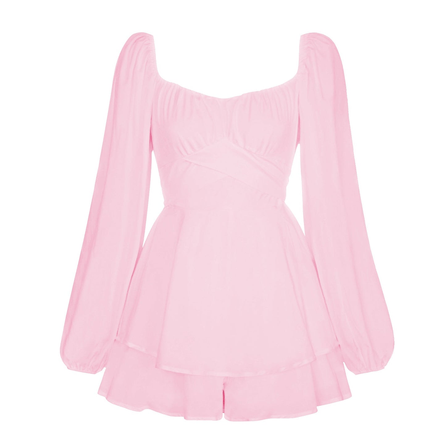 Mini-robe pour femmes, design manches bouffantes romaines
