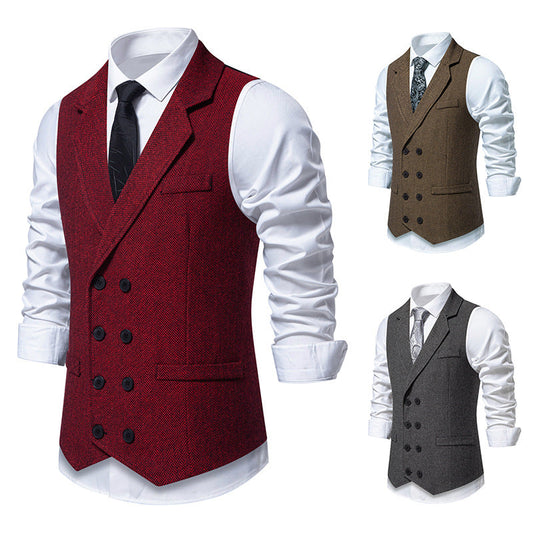 Herren Tweed Weste Elegantes Design - IdealeKleiden
