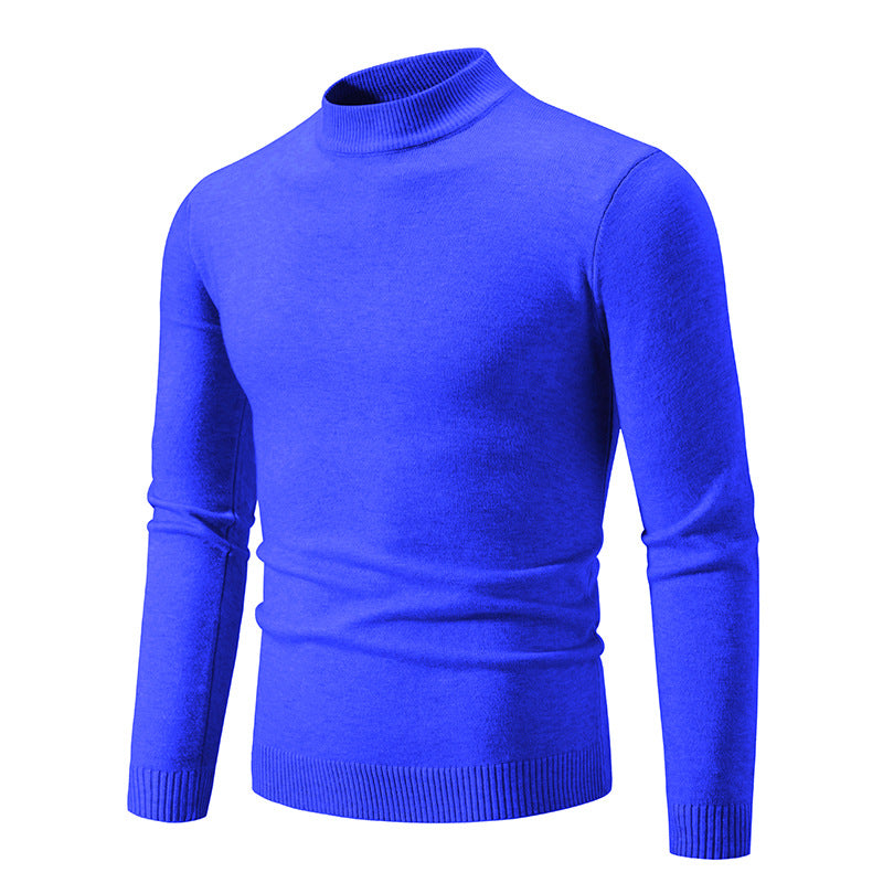Pull-over Homme Maille Fine Col Montant Élégant