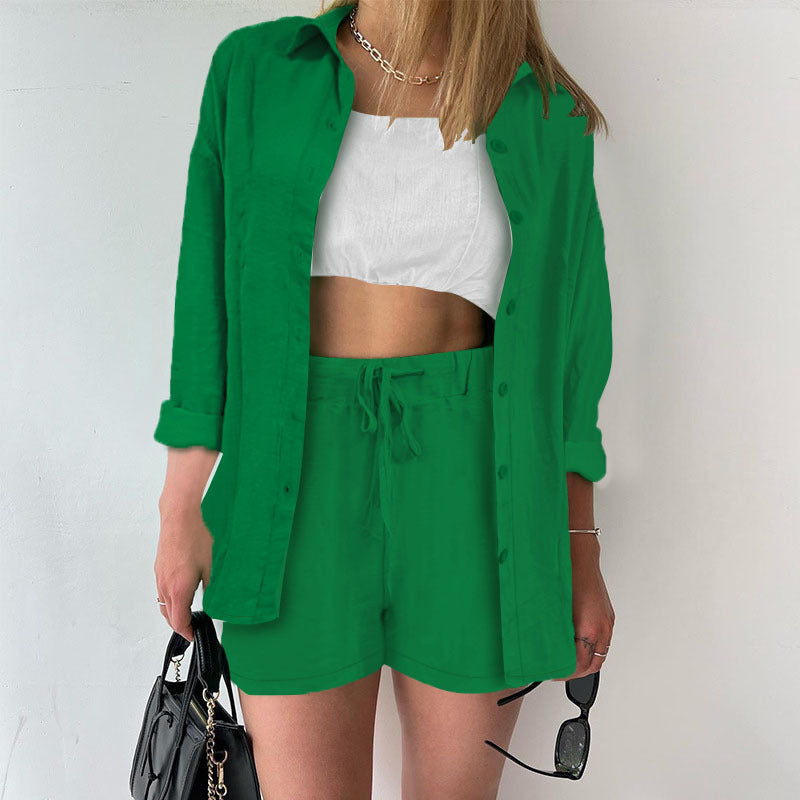 Leinen Damen-Zweiteiler Sommer Set Elegante - IdealeKleiden