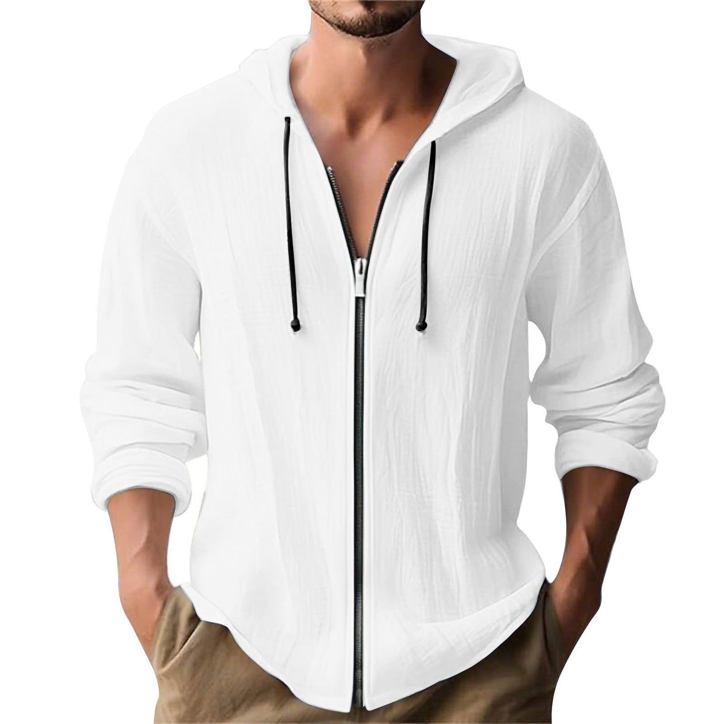 Herren Kapuzenjacke Modern Reißverschluss Style - IdealeKleiden