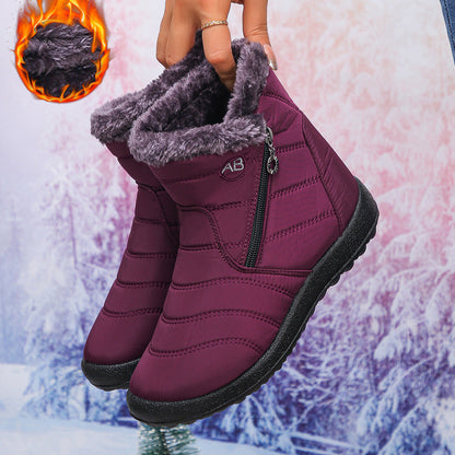 Bottes d'hiver femme Chaud Douillet Fermeture éclair