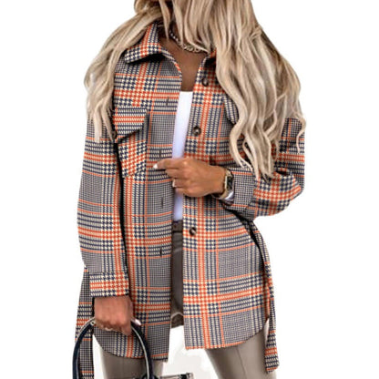 Chemise-veste oversize en flanelle pour femme Douce et confortable