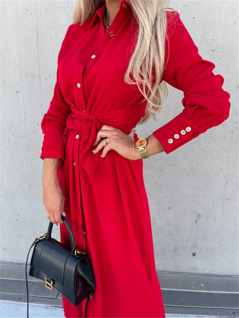 Robe d'été femme avec ceinture et fente latérale