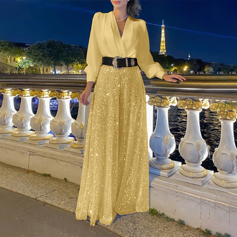 Robe de Soirée Élégante Fleur Scintillante